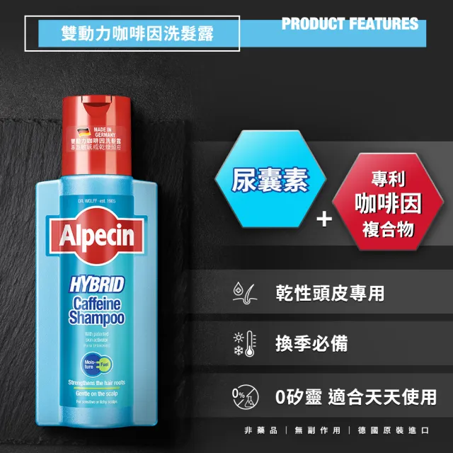 【Alpecin】咖啡因洗髮露 250ml(一般型C1/運動型CTX/雙動力HYBRID 任選)