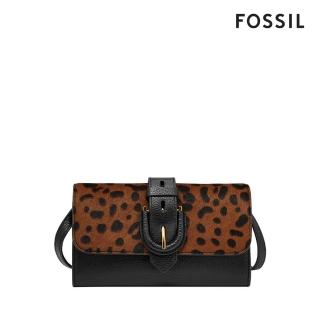 【FOSSIL 官方旗艦館】Harwell 真皮WOC長夾斜揹包-豹紋 ZB11096234