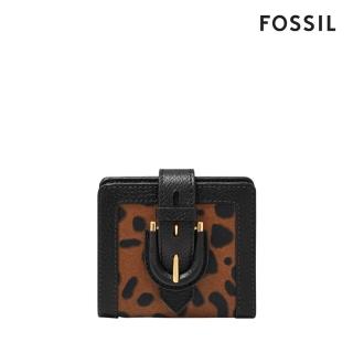 【FOSSIL 官方旗艦館】Harwell 真皮馬鞍釦短夾-豹紋 SL10073234
