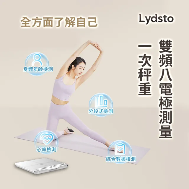 【Lydsto】台灣公司貨 八電極體脂秤(體脂秤 體脂計 體重機 體重計 精準測脂 心率檢測 支援藍芽)