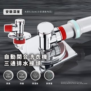 【排水王】自動開合洗衣機三通排水接頭(三通地漏蓋 落水頭 磁吸開關 防臭 防蟲 防溢水 地漏 下水道)