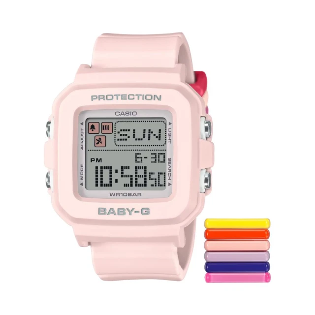 CASIO 卡西歐 BABY-G+PLUS 系列 俏皮趣味電子錶款 粉色 BGD-10L-4_39mm