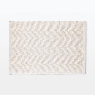 【MUJI 無印良品】手織地墊/象牙白/50*75