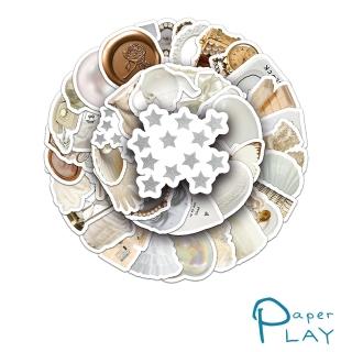 【Paper Play】創意多用途防水貼紙-INS風白色主題物件 50枚入(防水貼紙 行李箱貼紙 手機貼紙 水壺貼紙)