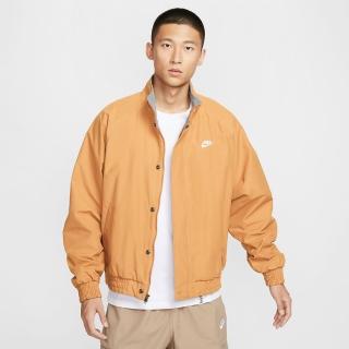 【NIKE 耐吉】外套 男款 夾克 運動立領外套 絨毛 寬鬆版型 AS M NK CLUB FUTURA JKT 卡其黃 FZ0657-224