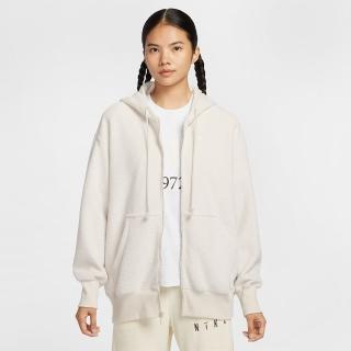 【NIKE 耐吉】外套 女款 運動連帽外套 寬版 絨毛 AS W NSW PHNX PLSH FZ HDY 米 FZ1268-104