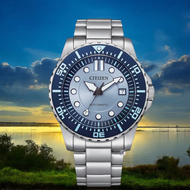 CITIZEN 星辰 Mechanical Beginning Blue 晨初 機械錶 男錶 手錶 指針錶43mm(NJ0178-81M)