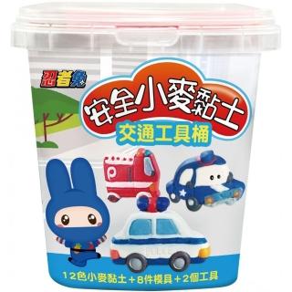 忍者兔安全小麥黏土：交通工具桶【12色小麥黏土+8件模具+2個工具】