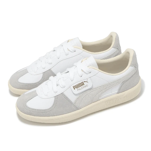 PUMA 休閒鞋 Palermo Lth 男鞋 女鞋 白 灰 復古 低筒 皮革 麂皮 德訓鞋(396464-02)