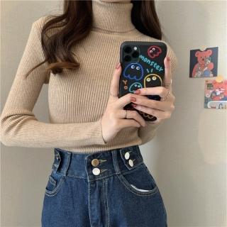 【D.studio】韓版半高領內搭打底針織上衣(長袖上衣女裝衣服長袖t恤保暖上衣冬天女裝秋冬女裝W142)