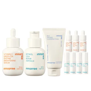 【INNISFREE】維他命C+A醇絕配無瑕50+50ml重量組(限量送41ml / 早C晚A美白+去粉刺精華)