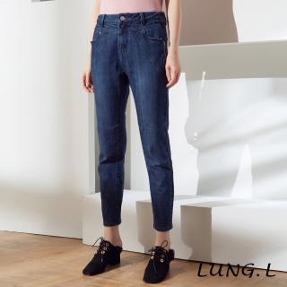 【LUNG.L 林佳樺】LN34E 藍色造型口袋牛仔褲(女裝 棉質)