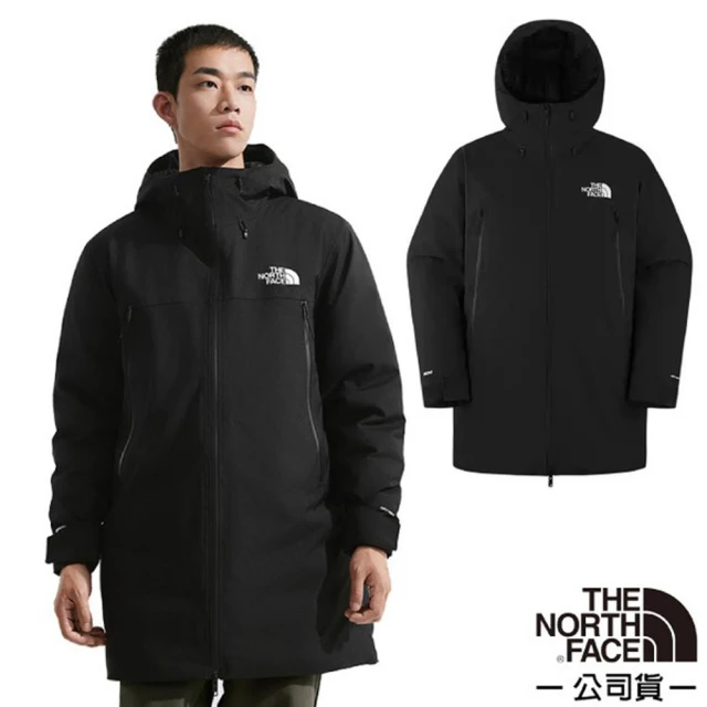 The North Face 男 DRYVENT 防風防水保暖羽絨長版外套.風衣.大衣(8AYH-JK3 宇宙黑)