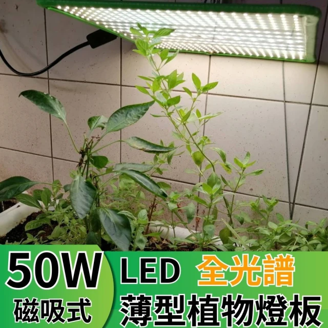 JIUNPEY 君沛 LED50W薄型植物燈板 50瓦磁吸式植物燈 仿日照陽光植物燈全光譜 高演色舒適光(植物燈)