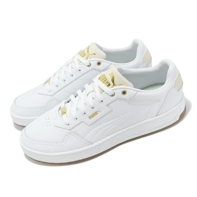 PUMA 休閒鞋 Court Classic Lux 男鞋 白 皮革 焦糖底 復古 小白鞋(395019-05)