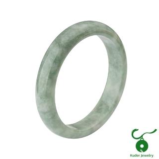 【K.D.J 圓融珠寶】天然翡翠 淡綠芙蓉 手鐲(18.3圍平安鐲57mm)