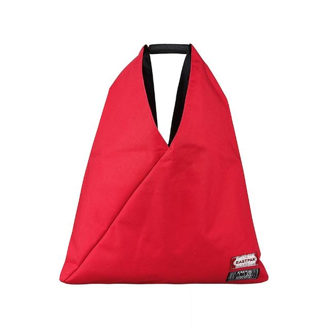 【MM6 MAISON MARGIELA】Maison Margiela x Eastpak聯名款車縫線LOGO尼龍開口肩背手提包(火紅)