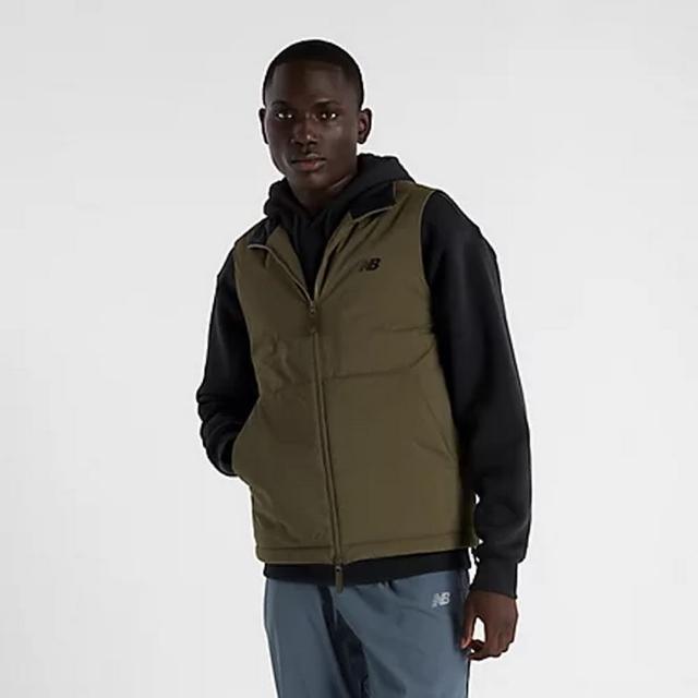 【NEW BALANCE】NB 保暖防潑背心 鋪棉背心 男款 綠色(MV43500DMO-F)