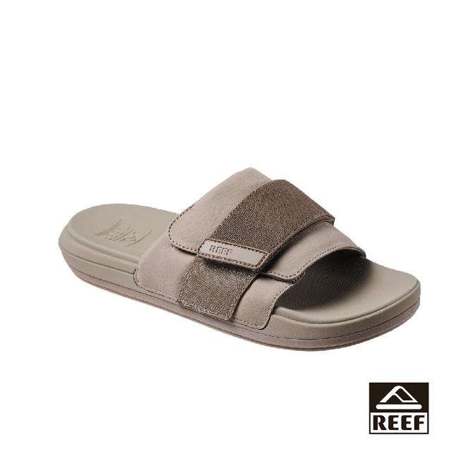 【REEF】THE SOJOURN 一片式涼拖鞋 男款 米灰色 不挑腳可調緩震(CJ4030)