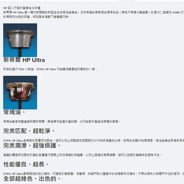 【STIHL】1L HP Ultra 全合成機油  高效二行程機油(07813198061)