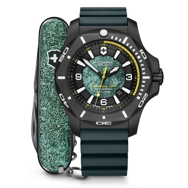 【VICTORINOX 瑞士維氏】I.N.O.X. 限量 鈦金屬潛水錶/綠45mm(VISA-241957.1)