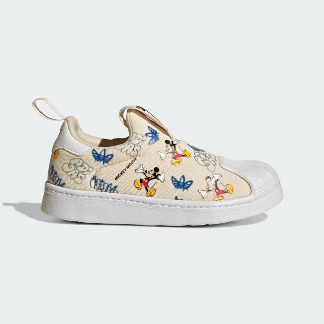 【adidas 愛迪達】Superstar 360 C 中童 休閒鞋 運動 DISNEY 米奇 包覆 舒適 米色(IG6853)