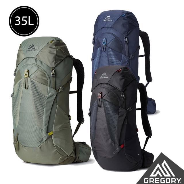 【Gregory官方直營】35L ZULU 登山背包 M/L 牧草綠 榮光藍 火山黑(抗撕裂 耐用 登山包 多日登山 水袋包)