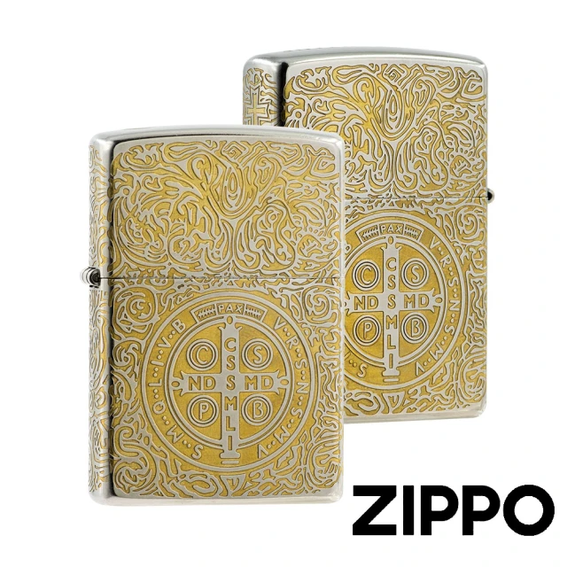 Zippo 康斯坦丁-雙面十字-加厚版-反銀防風打火機(美國防風打火機)