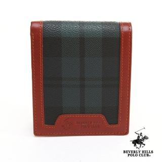 【B.H.POLO】經典綠格紋 簡約基本對開短夾皮夾(綠格紋)