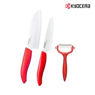 【KYOCERA 京瓷】陶瓷刀11+14cm+削皮刀三件組(原廠總代理)