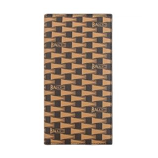 【BALLY】BALLY Pennant內LOGO三角錦旗塗層皮革18卡直立式對折長夾(橡子棕x深褐x淺咖啡)