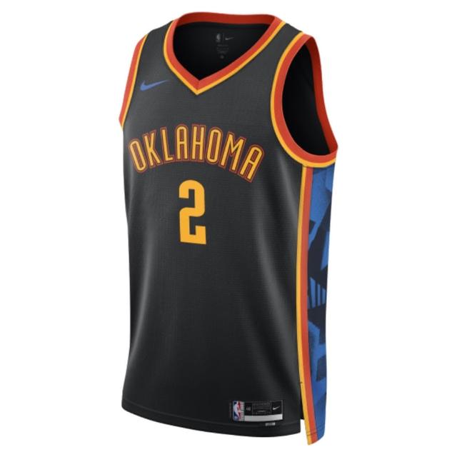【NIKE 耐吉】運動背心 男款 球衣 NBA雷霆隊 城市版 OKC MNK DF SWGMN JSY CE 24 黑黃 FQ4353-010