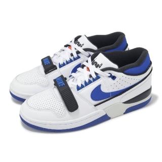 【NIKE 耐吉】休閒鞋 AAF88 男鞋 藍 白 皮革 魔鬼氈 低筒 復古籃球鞋(FN6245-100)