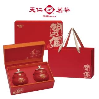 【天仁茗茶】天福茗茶開運普洱茶禮盒 易武山普洱芽茶100g+布朗山普洱老茶60g(附提袋)
