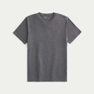 【HOLLISTER Co】HCO 海鷗 經典圓領小海鷗素面短袖T恤 上衣-深灰色(平輸品/素T/短T/可男女穿搭)