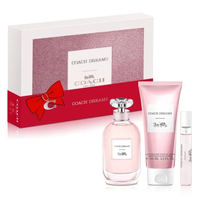 【COACH】逐夢女性淡香精禮盒-淡香精90ml+隨行香氛7.5ml+身體乳100ml(專櫃公司貨)