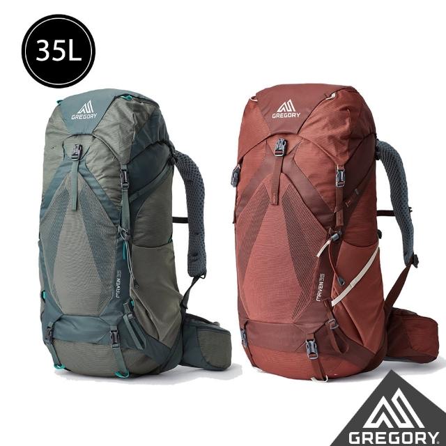 【Gregory官方直營】女  35L MAVEN 登山背包 S/M 氦灰綠 紫檀紅(抗撕裂 耐用 登山包 多日登山 水袋包)