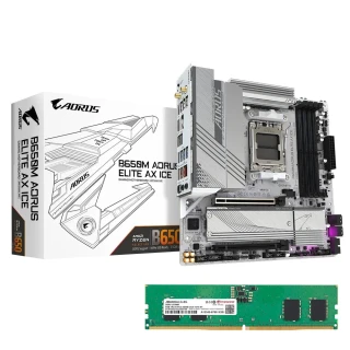 【GIGABYTE 技嘉】板+8Gx2 組合★B650M AORUS ELITE AX ICE DDR5 主機板+記憶體RAM