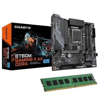 【GIGABYTE 技嘉】板+8G 組合★B760M GAMING X AX DDR4 主機板+記憶體RAM