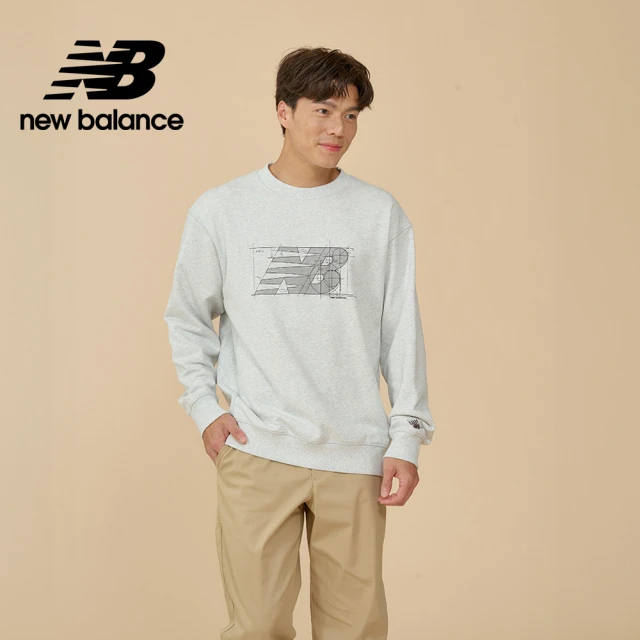 NEW BALANCE NB 圖案長袖上衣_MT43559AHH_男性_淺灰色(美版 版型偏大)