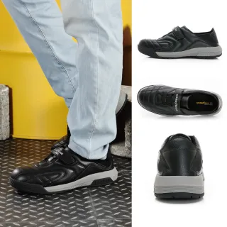 【GOODYEAR 固特異】恐鱷-認證安全鞋/工作鞋 男鞋 塑鋼頭 防重壓 黑色(GAMX43960)