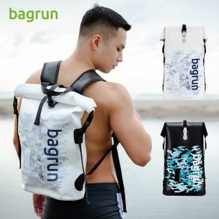 【Bagrun】潮流迷彩防水後揹包(防水袋 機車騎士防水包 漂流袋 防雨包 水上活動後揹包 完全防水包)