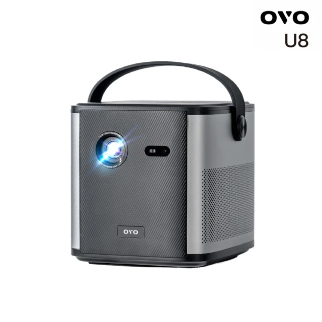 【OVO】1080P便攜智慧投影機U8(1500流明/支援4K解碼/內建電池/娛樂/露營/戶外/商用)