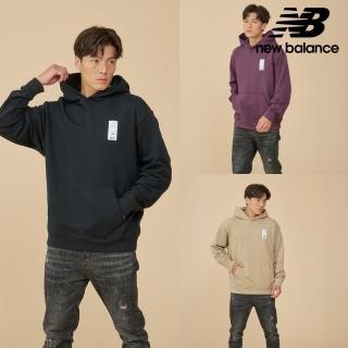 【NEW BALANCE】NB 圖案連帽長袖上衣 男性 黑/卡其/紫色 MT43555BK MT43555PLN MT43555SOT(美版 版型偏大)