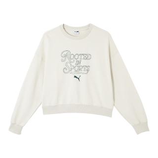 【PUMA】長袖上衣 女款 運動 短版 亞規 Team CC 米白 63095280