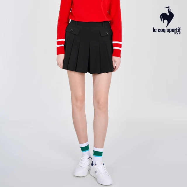 LE COQ SPORTIF 公雞 高爾夫系列 女款黑色口袋造型女短褲QLU8R902