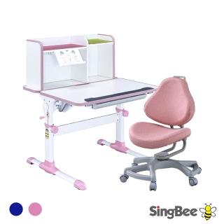 【SingBee 欣美】寬90cm 兒童桌椅組SBD-505A+168椅(書桌椅 兒童桌椅 兒童書桌椅 升降桌)
