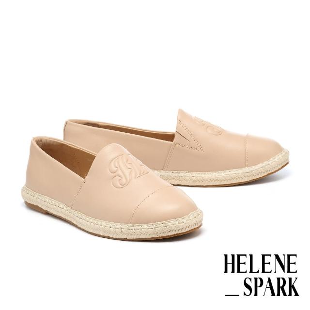 【HELENE_SPARK】簡約率性Curly H羊皮草編厚底休閒鞋(粉)