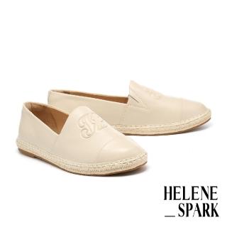 【HELENE SPARK】簡約率性Curly H羊皮草編厚底休閒鞋(米白)