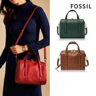 【FOSSIL 官方旗艦館】Carlie 真皮波士頓包(多色可選)